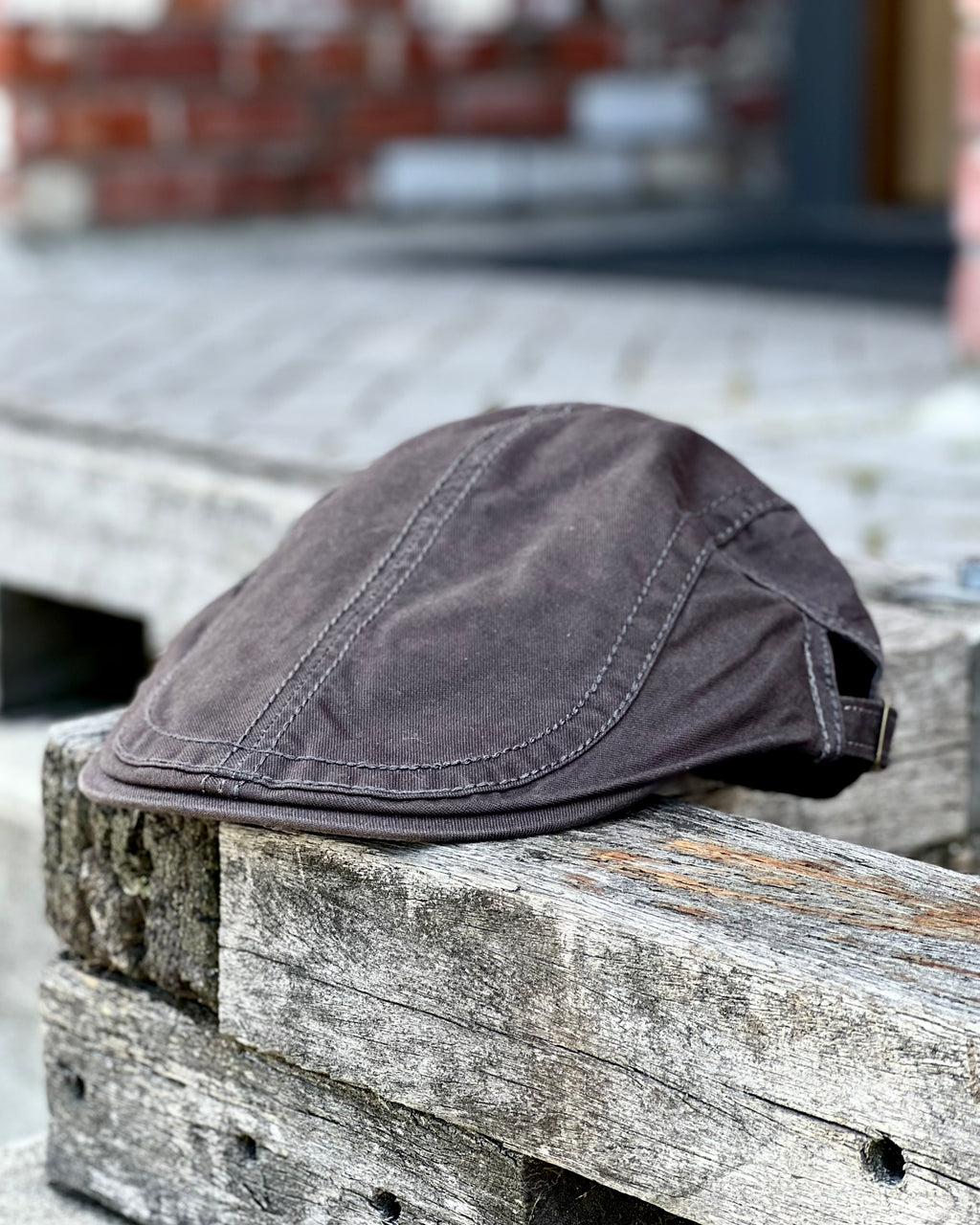 Darby Cheesecutter Cap - pure cotton - mid-grey - by Electric Pukeko