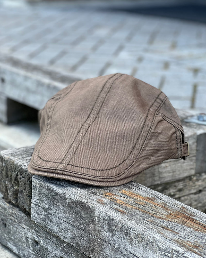 The Fin Cheesecutter Cap by Electric Pukeko in 100% cotton - light brown