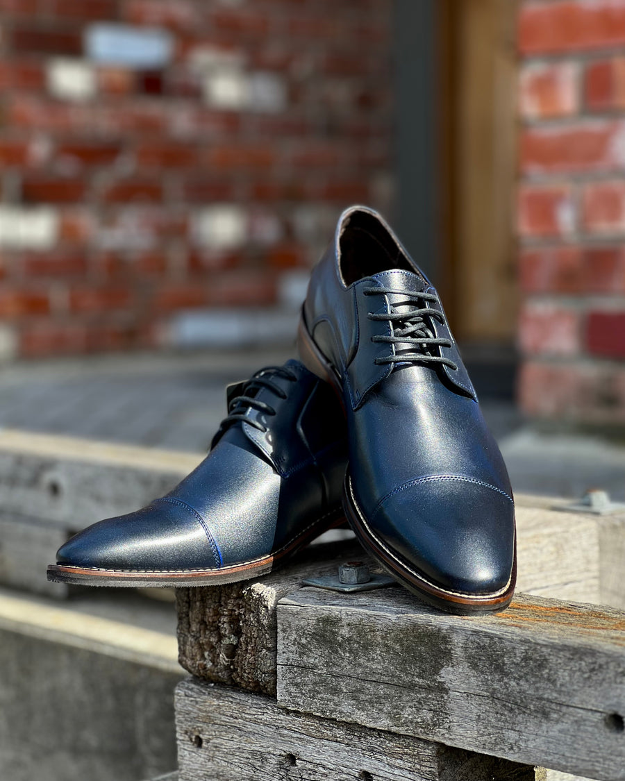 Ferracini | Genuine Leather Men's Dress Shoes | Navy Blue