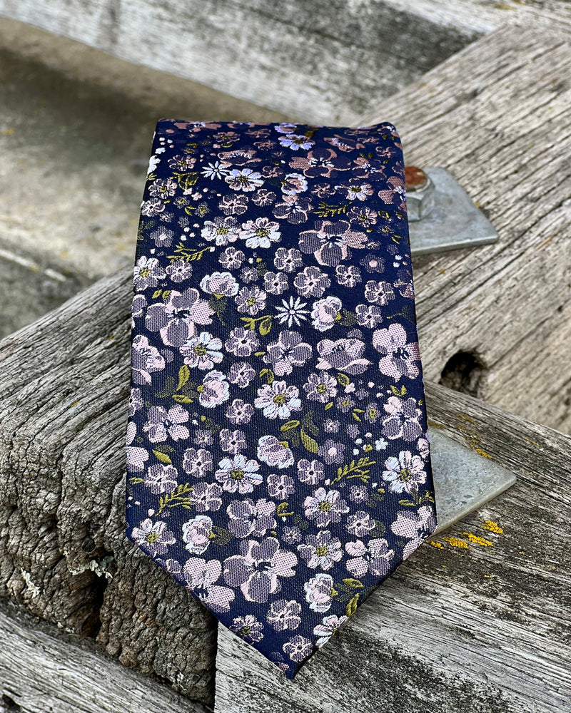 Floral Silk Tie by Silandro - Purple 
