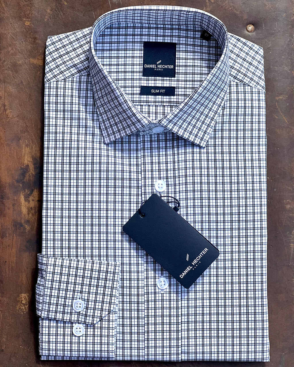 Long sleeve men's shirt - cotton check by Daniel Hechter