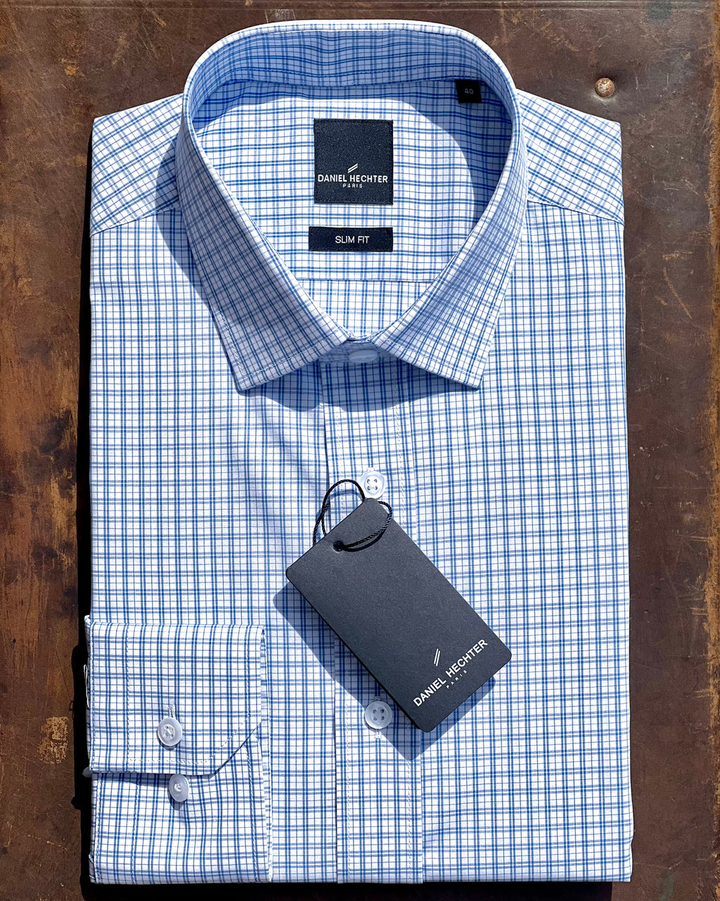 Daniel Hechter | Long-sleeve Blue Check Shirt | 100% Cotton
