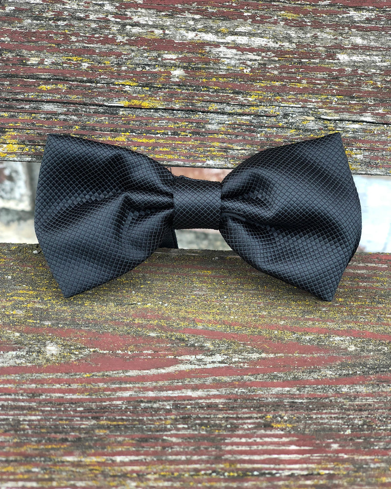 Black Satin Bow Tie for Hire 