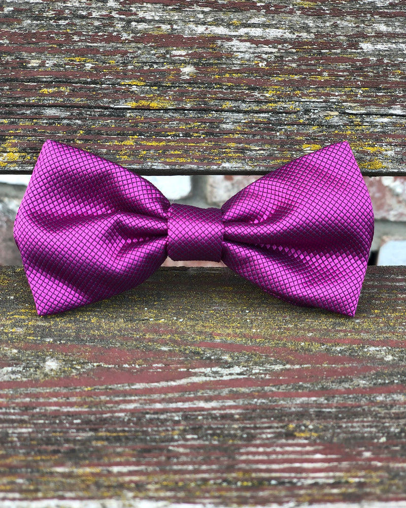 Bright Purple Bow Tie - Textured Satin