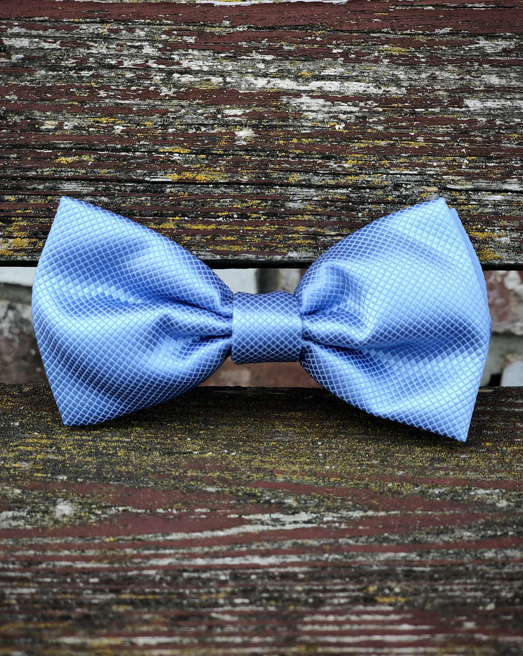 Sky-Blue Bow Tie - Textured Satin