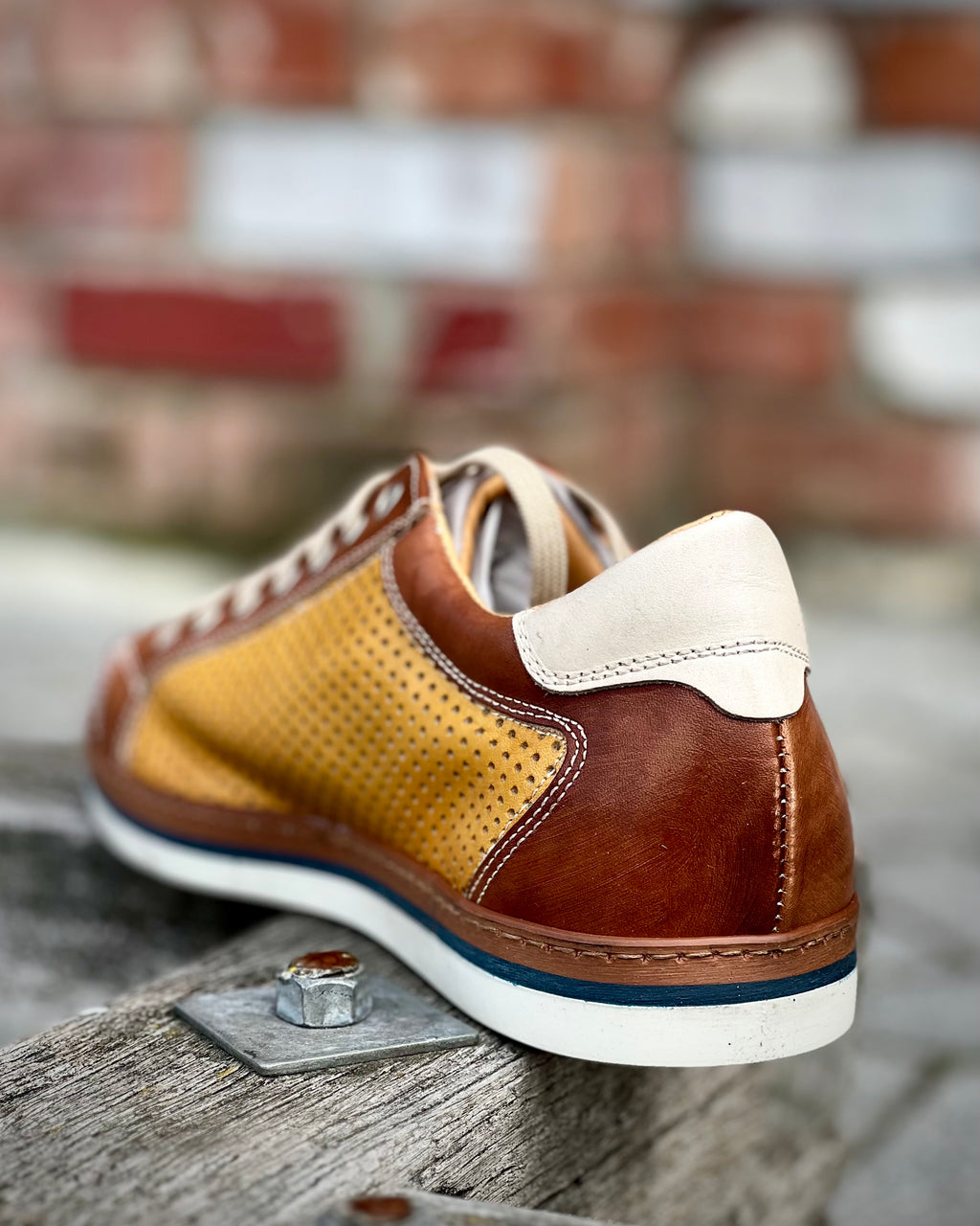 Sports style casual leather shoes by Italiano - back view