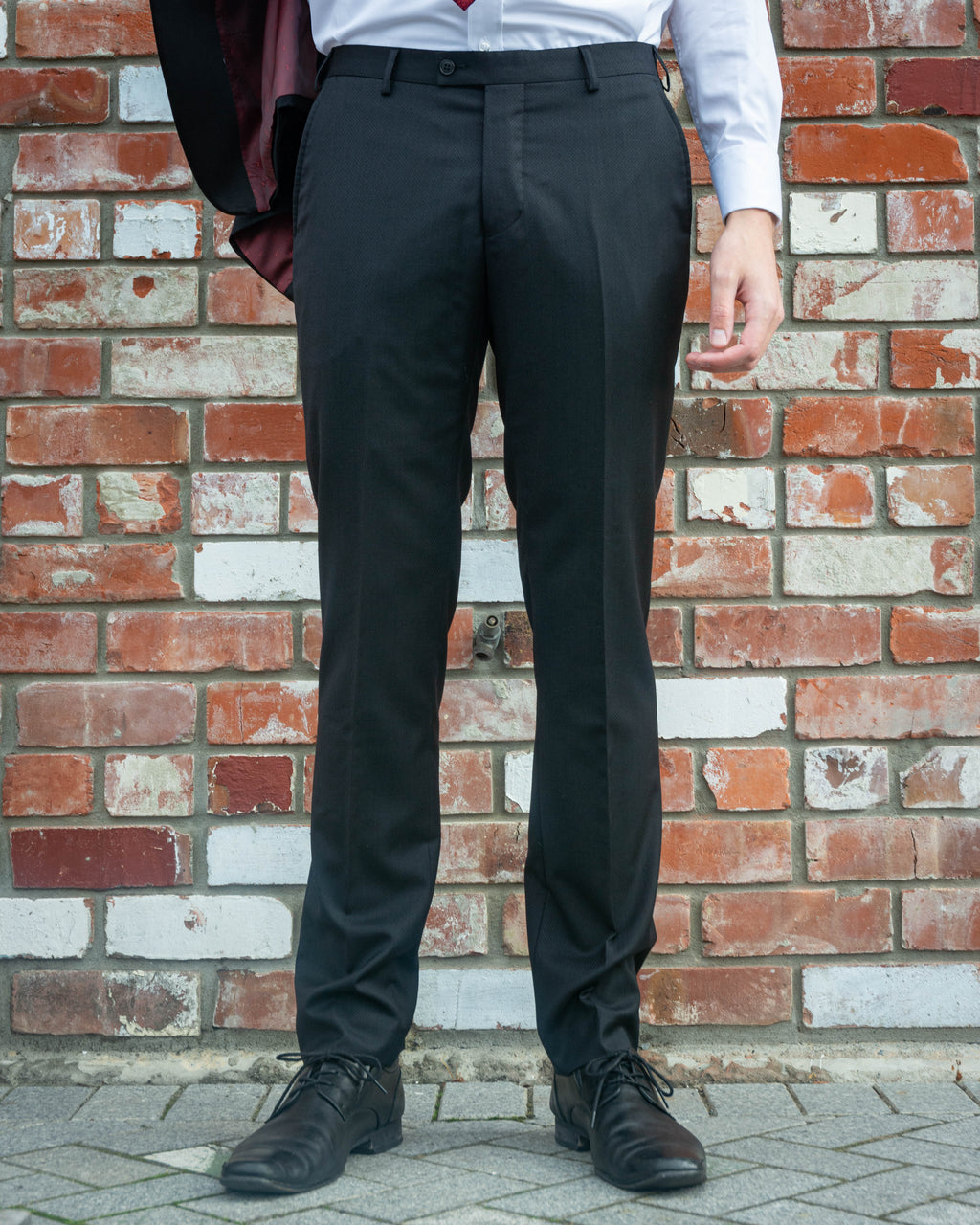 SCHOOL BALL - Boston Black Slim Fit Dinner Suit Trousers