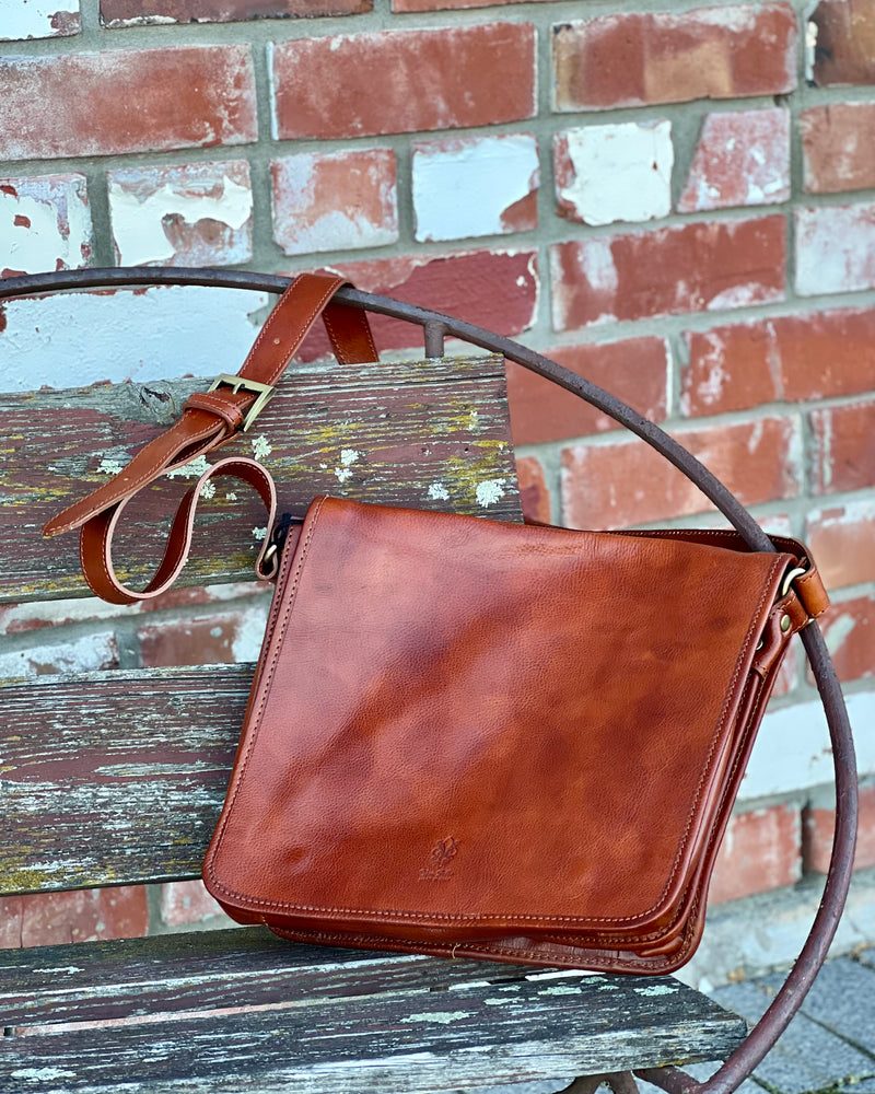 Genuine leather satchel - man-bag - Shoulder strap
