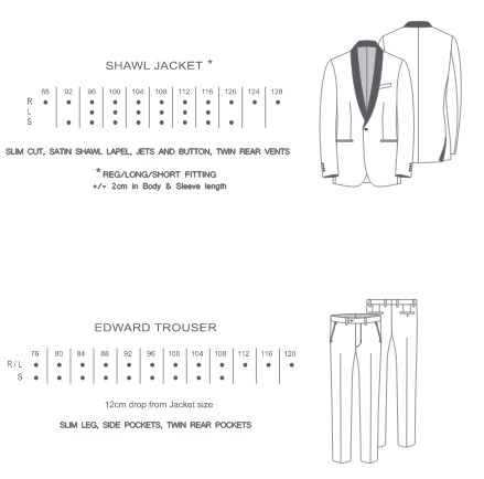 WEDDING HIRE - Boston Black Slim Fit Dinner Suit Trousers