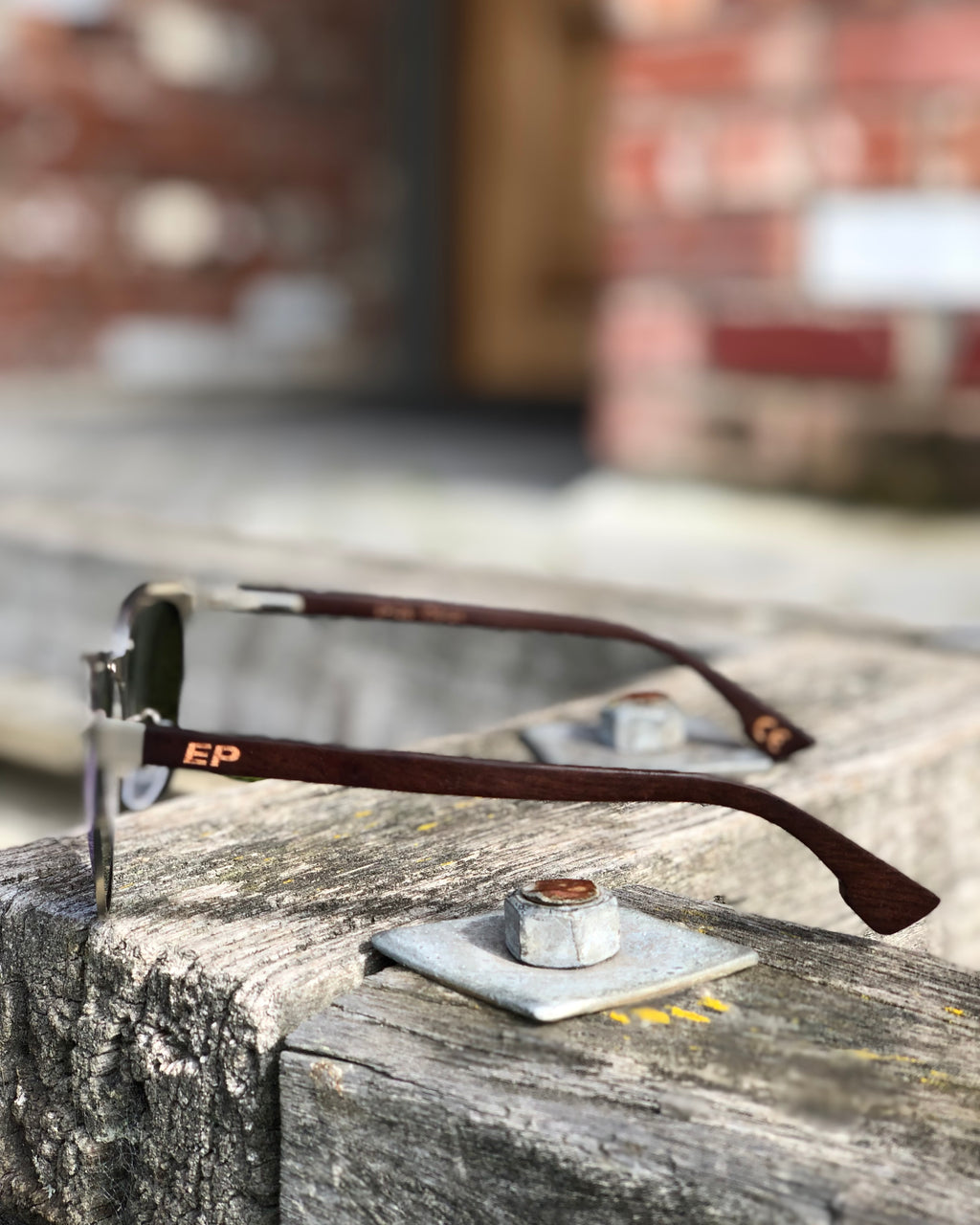 Electric Pukeko Sunglasses - Silver Frames with Ice Mirror Polarised Lenses & Dark Wood Arms